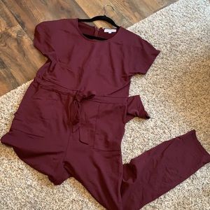 Piper & Scoot : The Bianca Jumpsuit in Burgundy